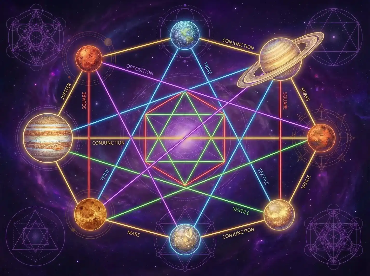 行星相位解读 - 磁力导航 | 占星学进阶